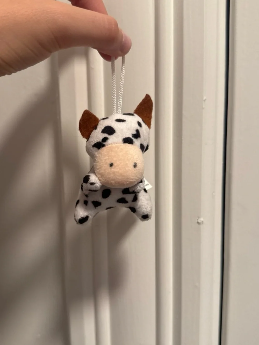 Blue and Pink Lanyards and Plush Cow Charm - Pink and Blue